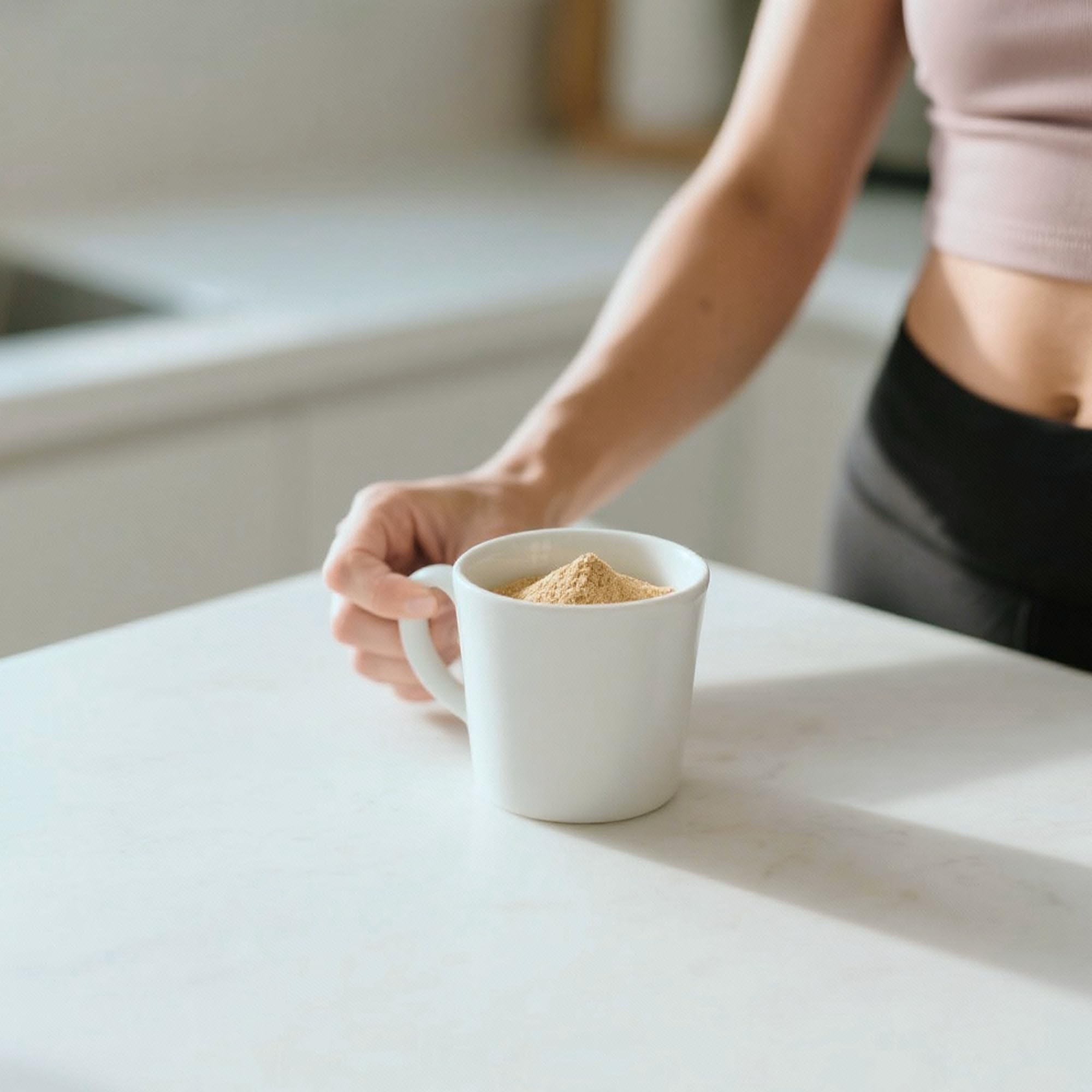 Minimalist Sunflower Lecithin Powder stored neatly in a kitchen for organized use.
