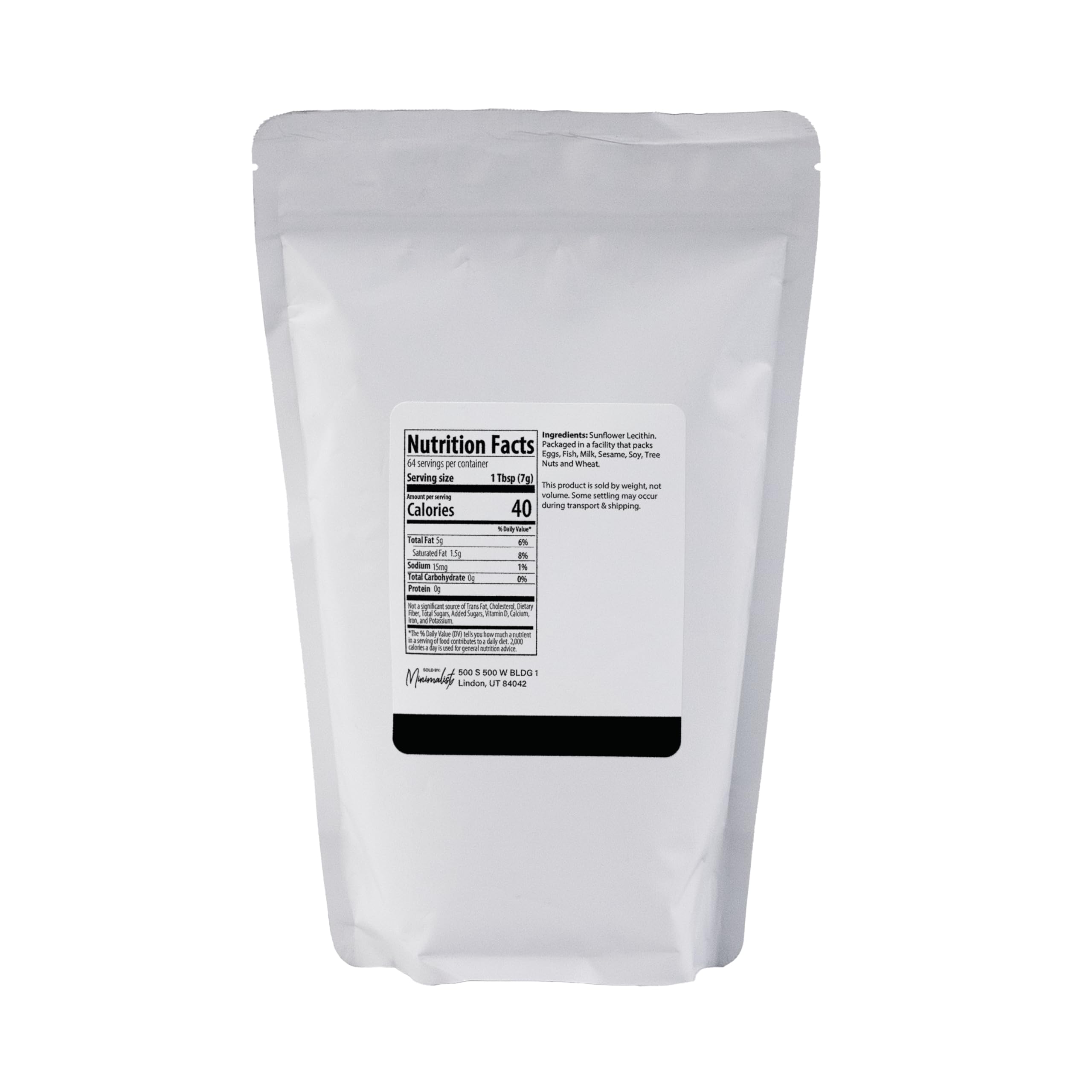 Minimalist Sunflower Lecithin Powder with a measuring scoop for precise portioning.