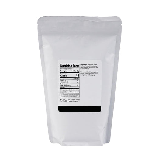 Minimalist Sunflower Lecithin Powder with a measuring scoop for precise portioning.
