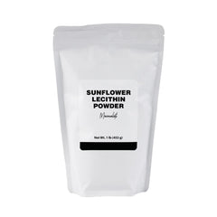 Minimalist Sunflower Lecithin Powder in a resealable bag for easy storage and quick use.
