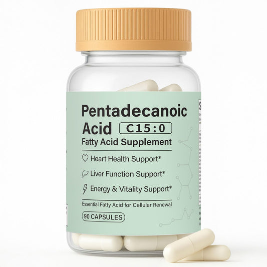Minyang pentadecanoic acid capsules bottle for easy daily vegan supplementation.