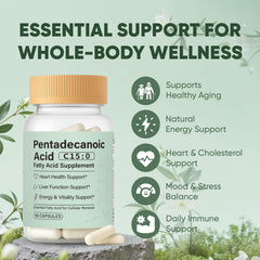 Minyang pentadecanoic acid capsules pack with clean vegan formula.