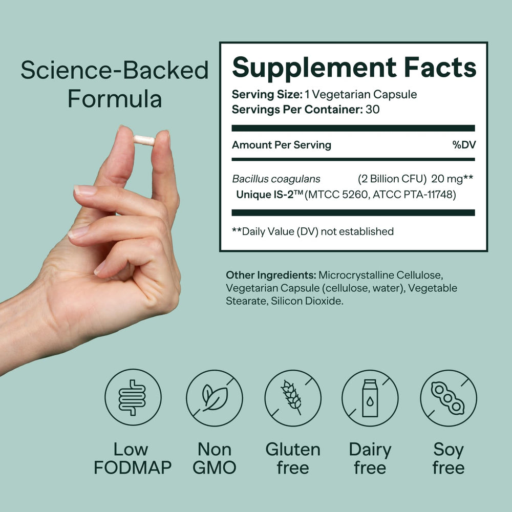 MIOME IB-ONE Probiotic capsules closeup featuring 2 billion CFU potency