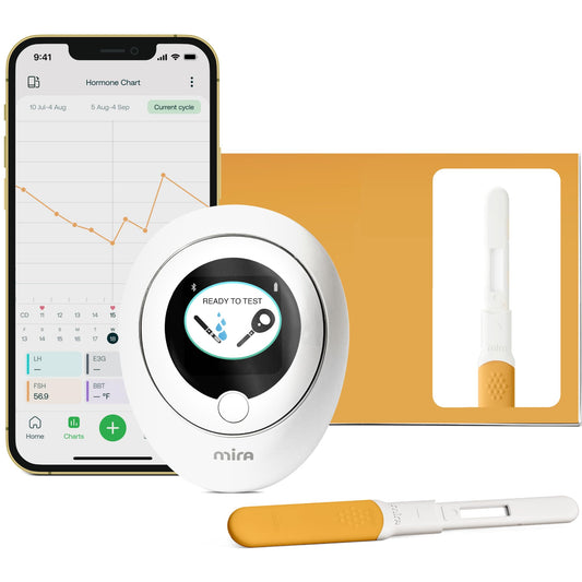 Mira digital fertility monitor with clear display for at-a-glance hormonal insights