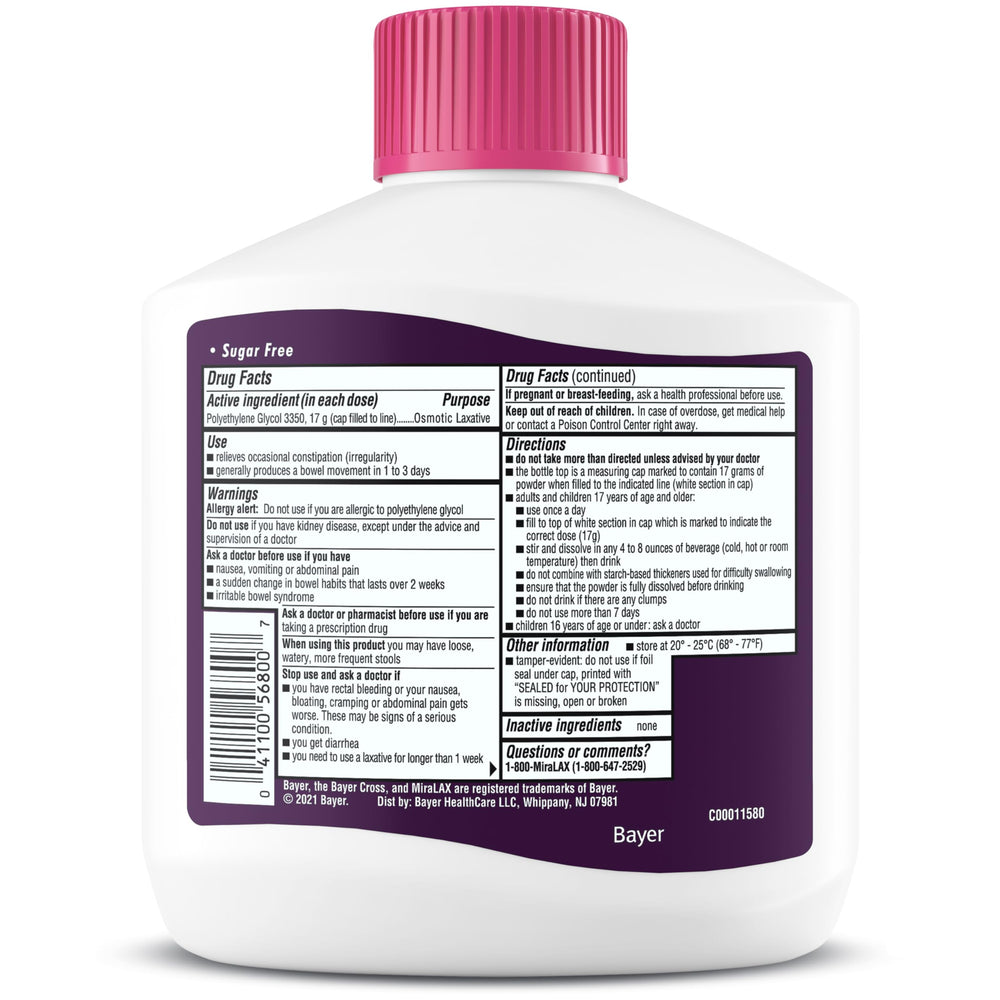 MiraLAX dissolves in coffee or tea for convenient use.
