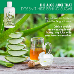 Close-up of the IASC certification label on Miracle of Aloe Ultra Juice.