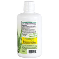 UltraAloe purification process illustrated beside Miracle of Aloe juice.