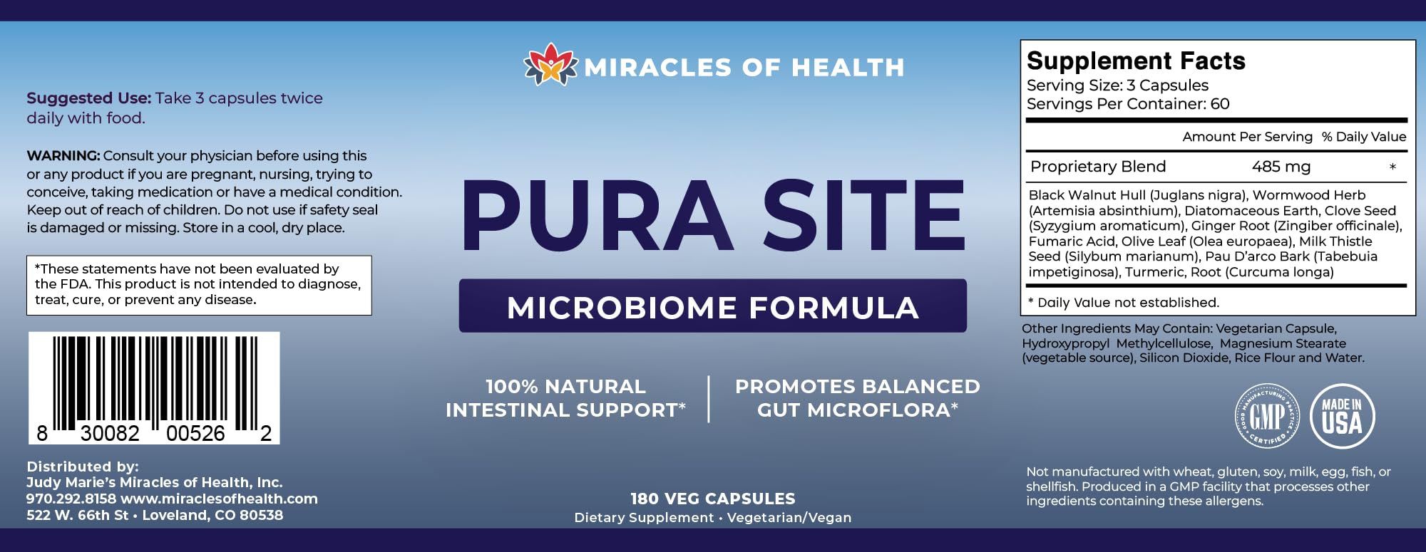 Label detail emphasizes 180 vegetarian capsules per bottle.