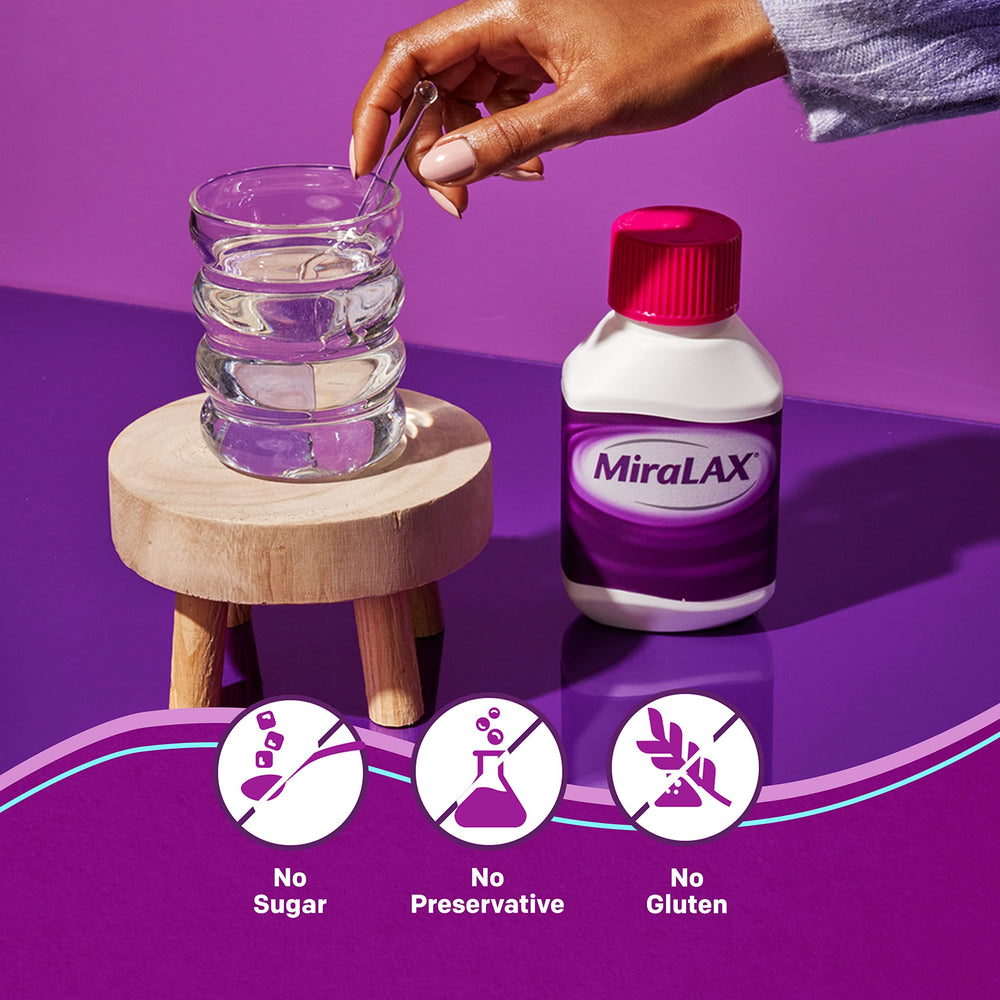 MiraLAX provides gentle relief without harsh side effects like bloating.