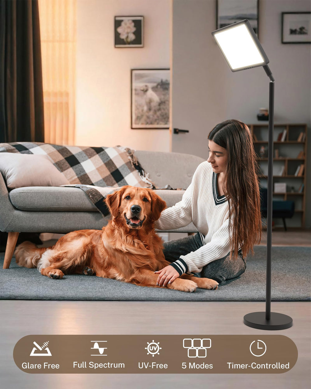MirthSip Sunlight Lamp features a 4-in-1 mount for flexible placement.
