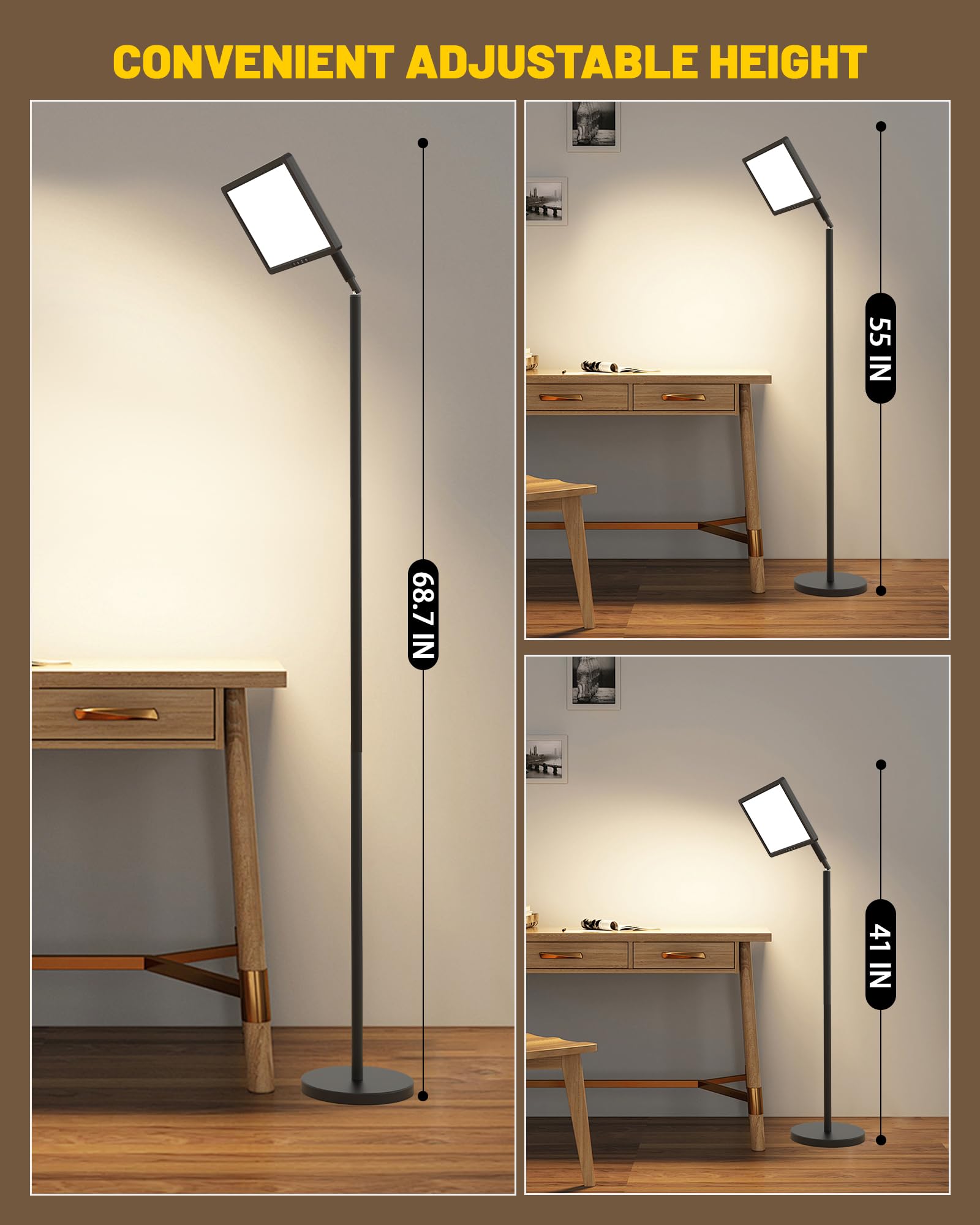MirthSip Sunlight Lamp's ergonomic design rotates 360° and tilts 180° for versatile lighting.