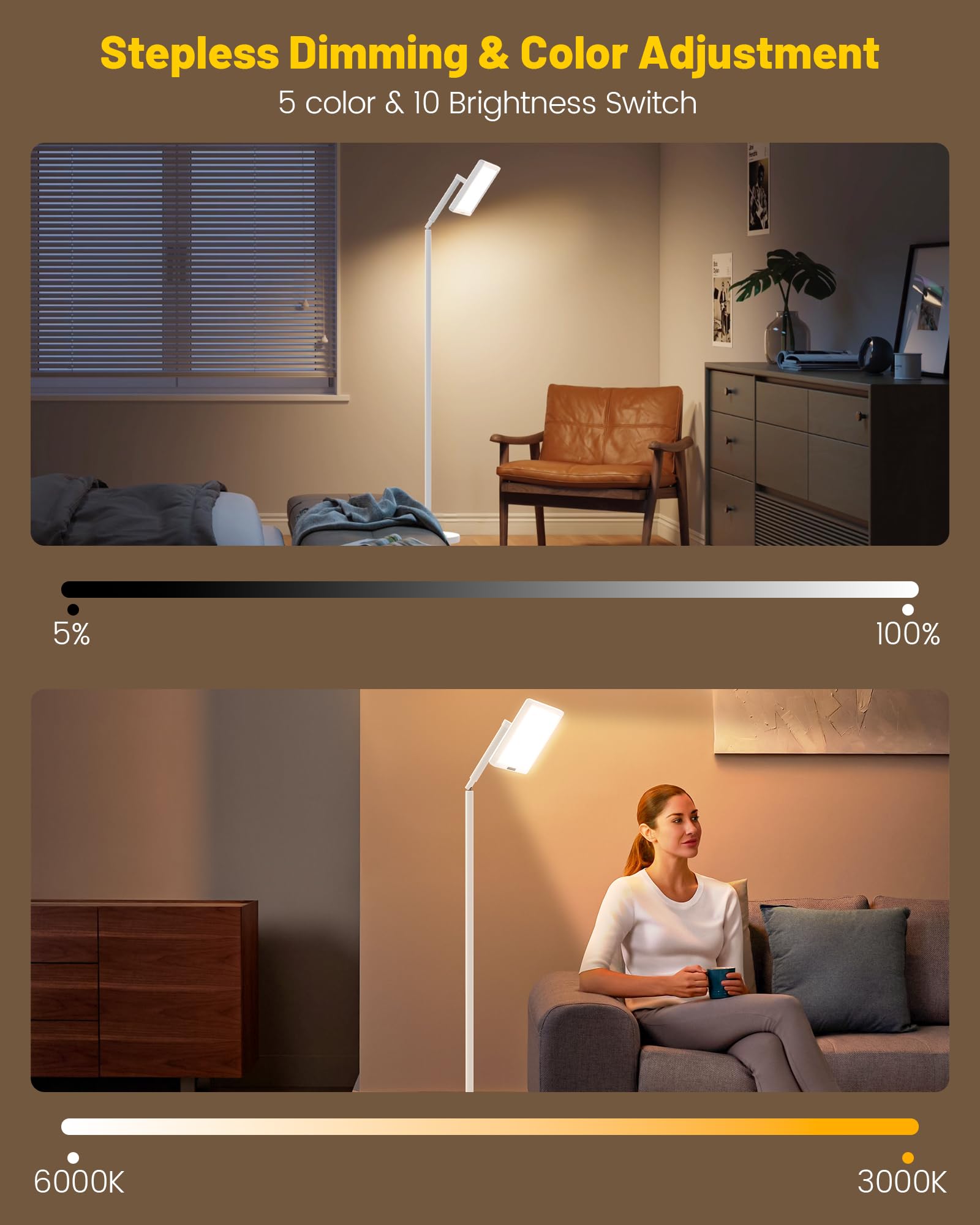 MirthSip Sunlight Lamp office setup illustrating even illumination for focused work
