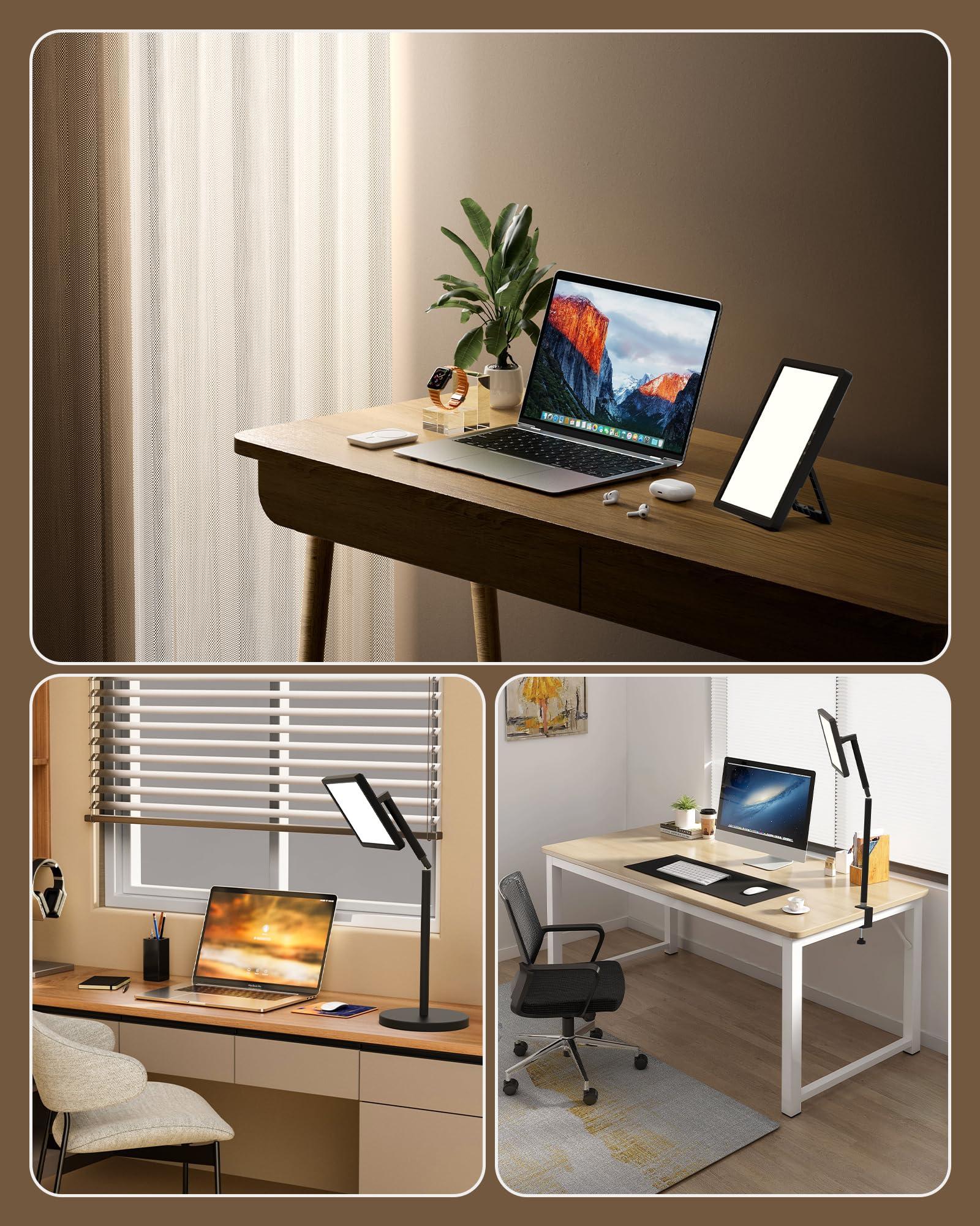 MirthSip Sunlight Lamp offers top-down illumination to reduce glare for comfort.