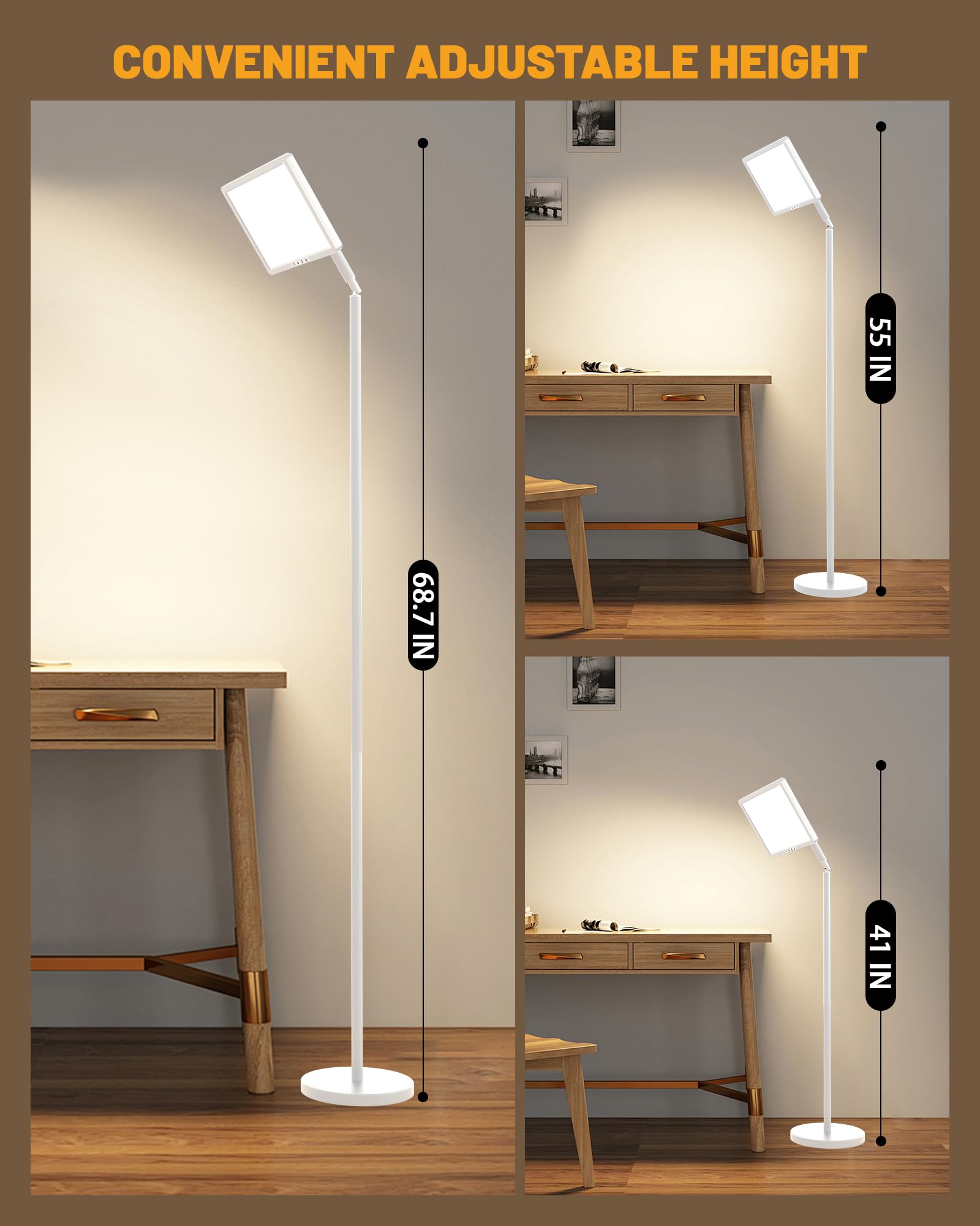 MirthSip Sunlight Lamp rotating-base image demonstrating versatile room placement
