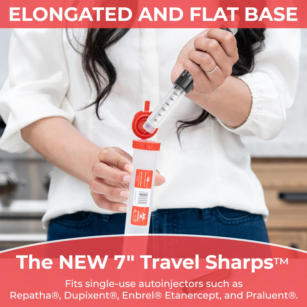 MirTouch puncture resistant travel sharps container protects users on the go.