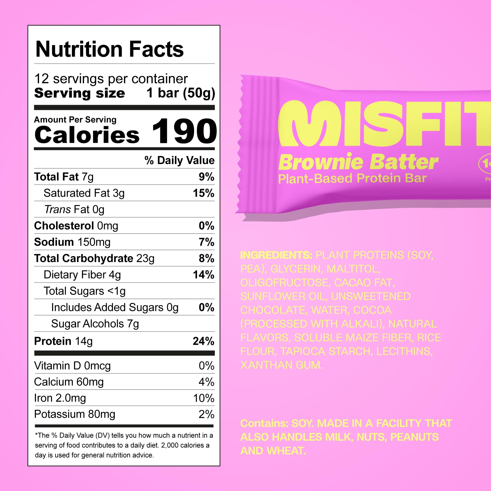 Misfits brownie bar caramel layer adds sweetness and a flavor contrast with protein.