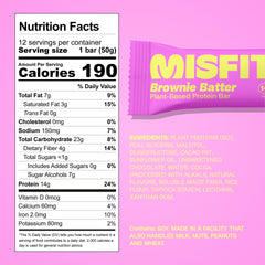 Misfits brownie bar caramel layer adds sweetness and a flavor contrast with protein.
