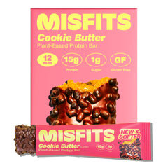Misfits Speculoos cookie butter bar wrapped for an on-the-go protein boost.