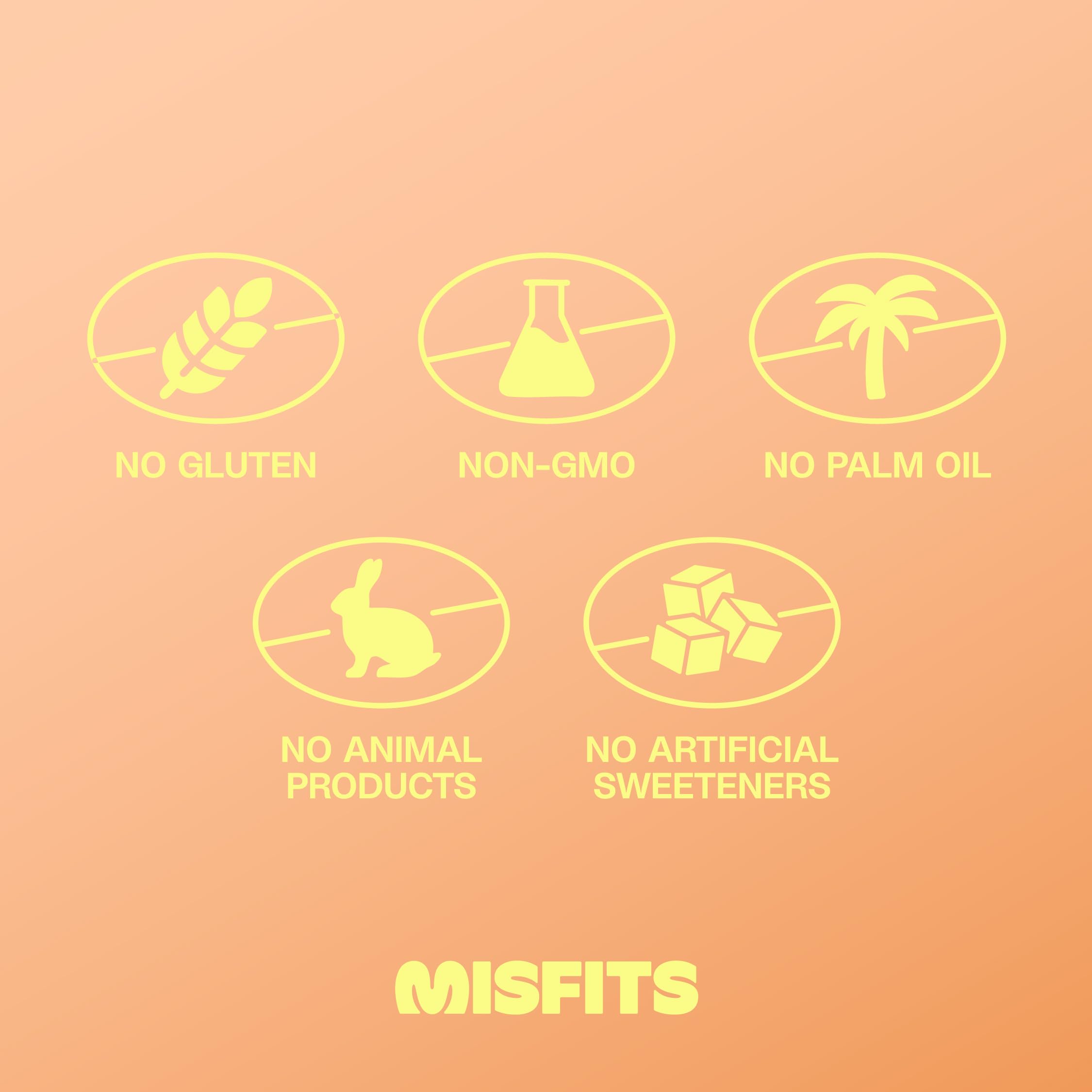 Misfits vegan protein bar peanut butter fudge with peanuts in a chewy bite