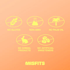Misfits vegan protein bar peanut butter fudge with peanuts in a chewy bite
