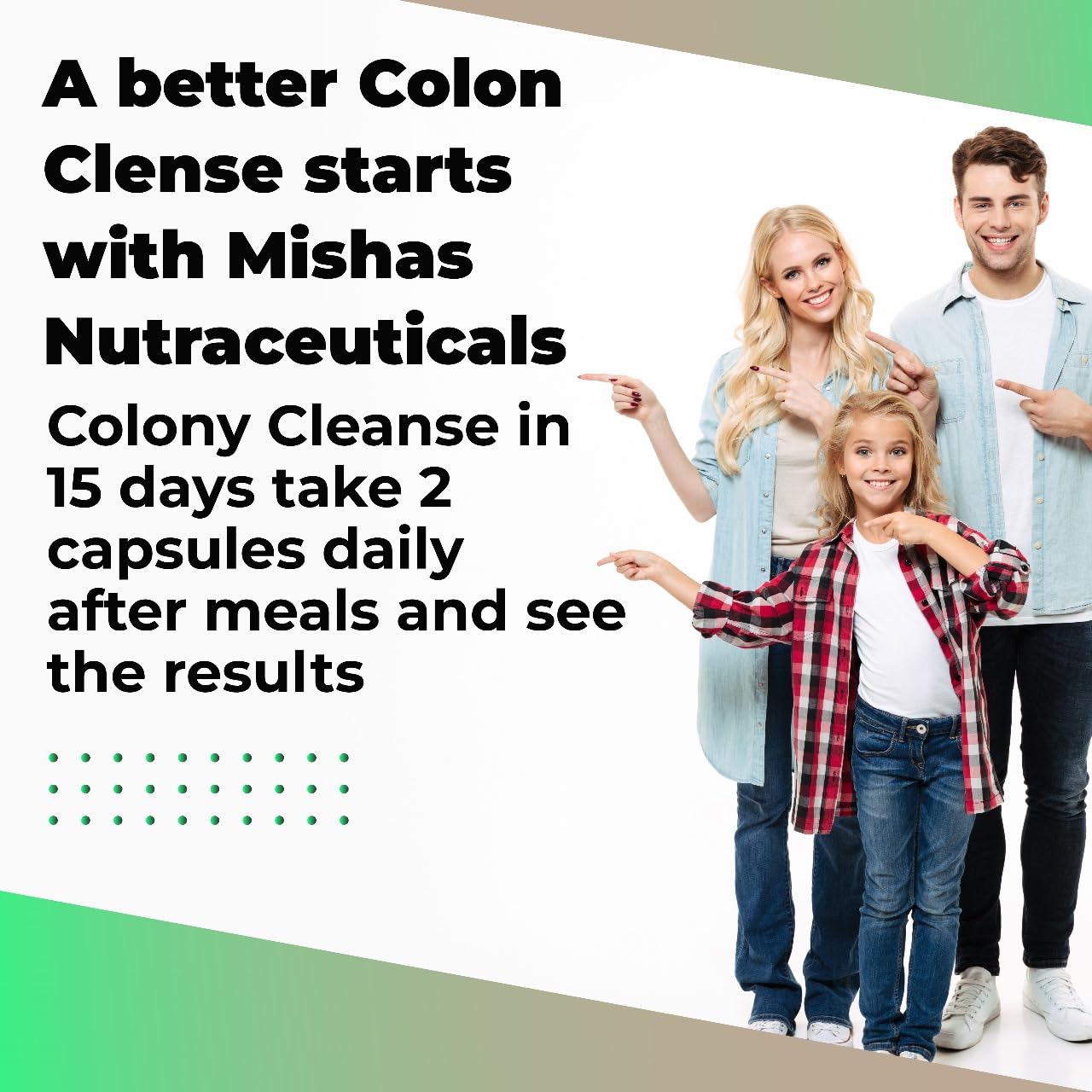 Mishas Colon Cleanse capsules on a clean surface illustrating easy daily use.