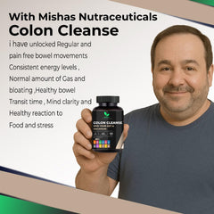 Mishas Colon Cleanse packaging on display for convenient gut health support.
