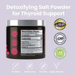 Miss Lizzy HaloDetox bottle label highlighting purity and testing.