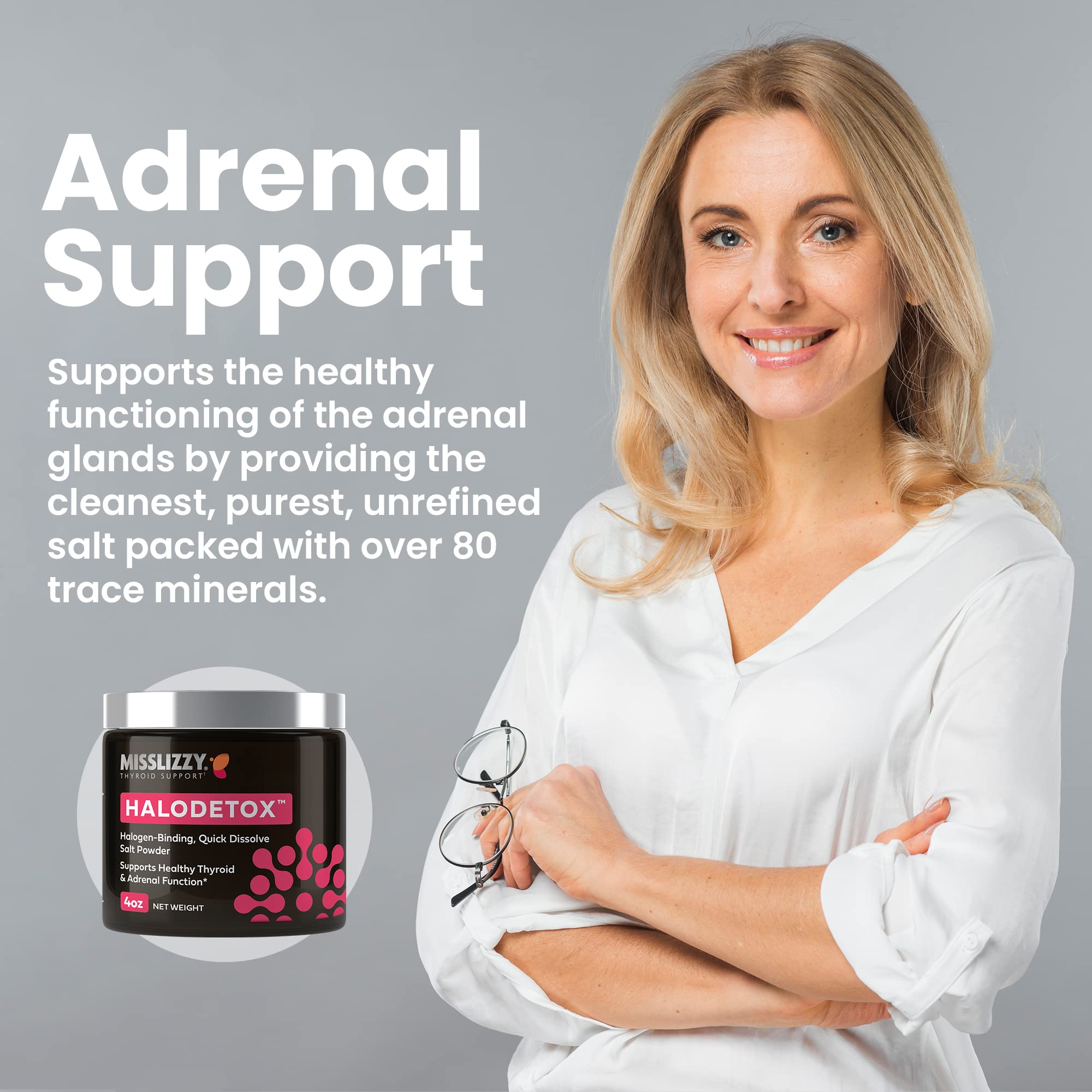 Miss Lizzy HaloDetox mineral closeup showing 80 trace minerals.