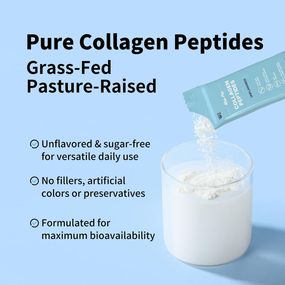 MISS PEP Collagen Peptides stirred into a smoothie for versatile nutrition.