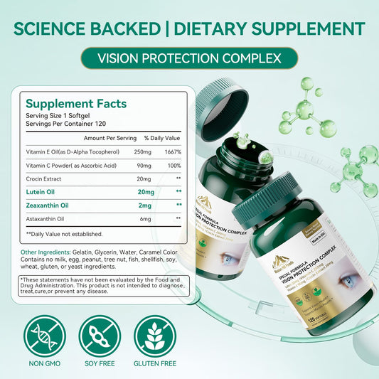 Lutein zeaxanthin label detail from Mission Hill Foods eye nutrients