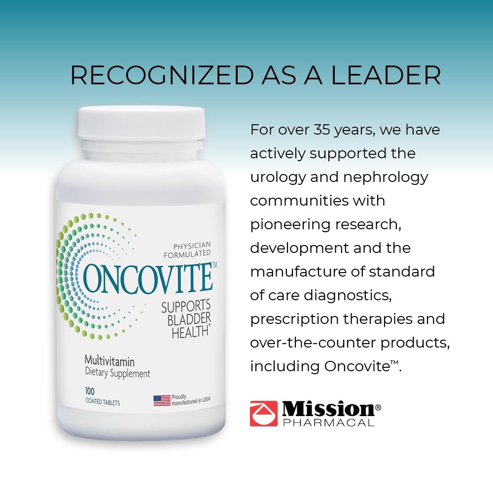 Bottle with reminder card for Oncovite daily routine