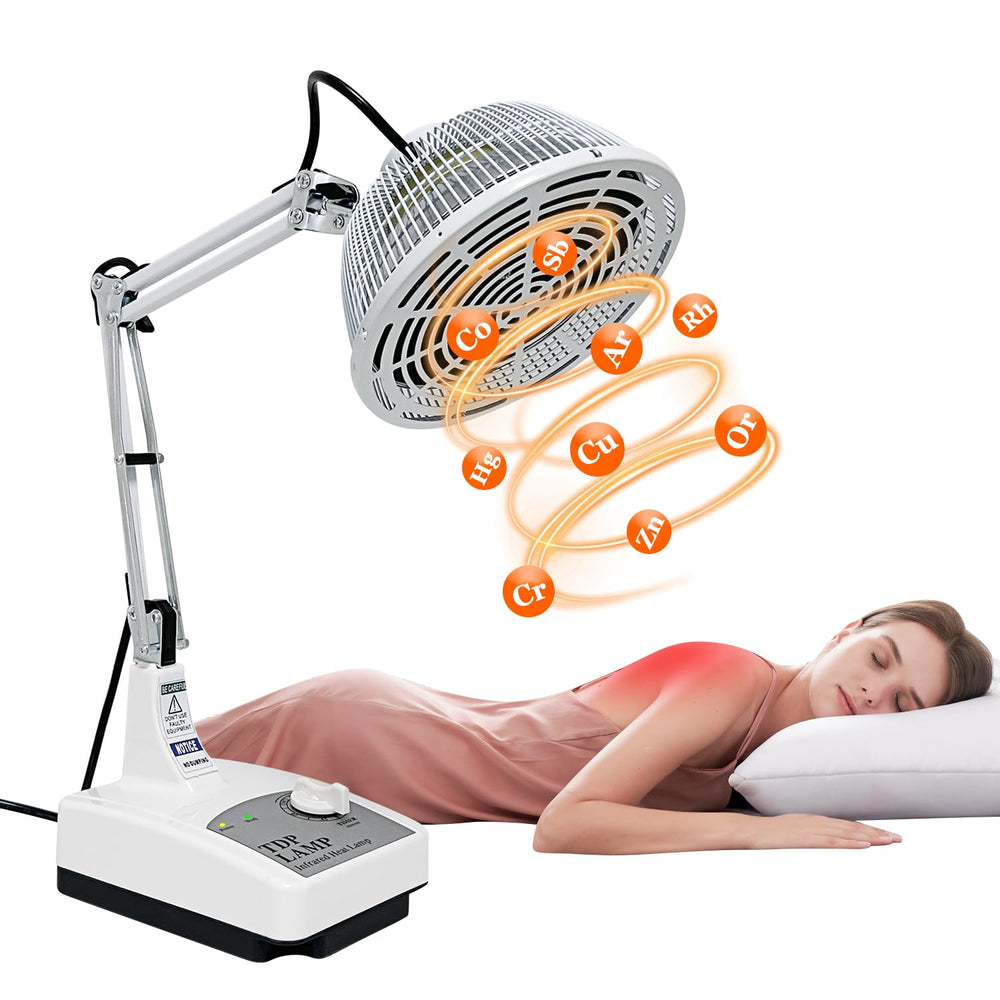 Mistuki infrared heat lamp base delivers deep warmth for soothing sore muscles.