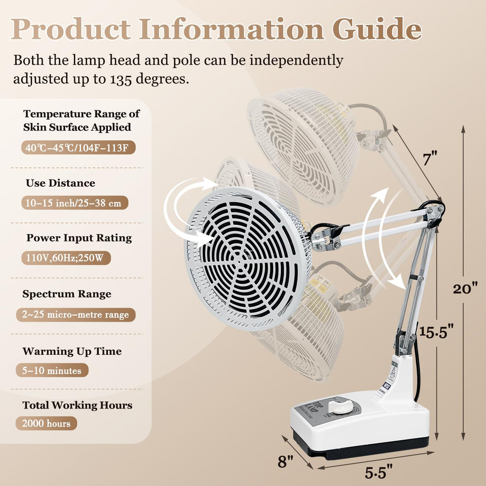 Mistuki infrared heat lamp safety cover helps prevent burns during sessions.