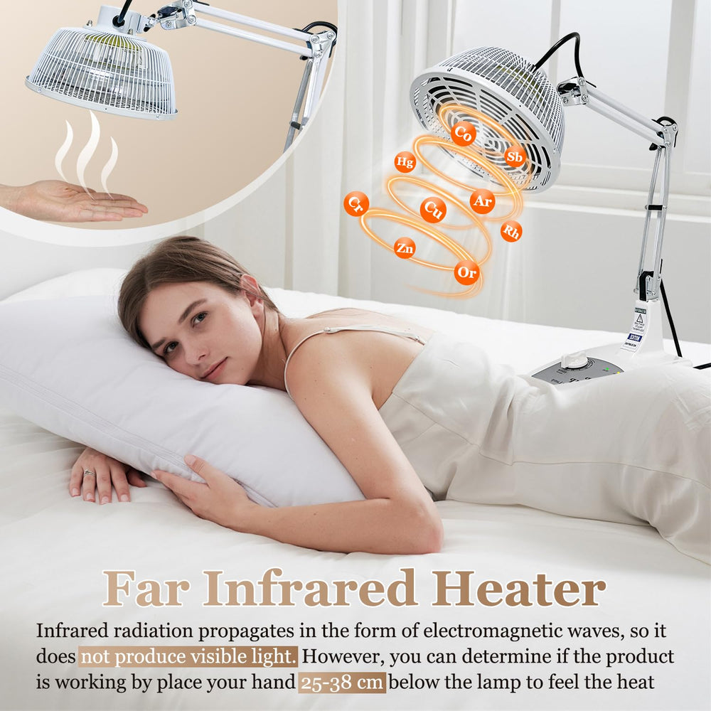 Mistuki infrared heat lamp stand-adjustable enables precise therapy positioning.