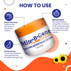 Mite-B-Gone packaging and box highlighting USA-made quality