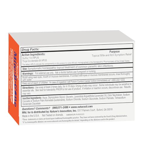 Hand lather with Mite-B-Gone Relief Soap demonstrating rich foam.