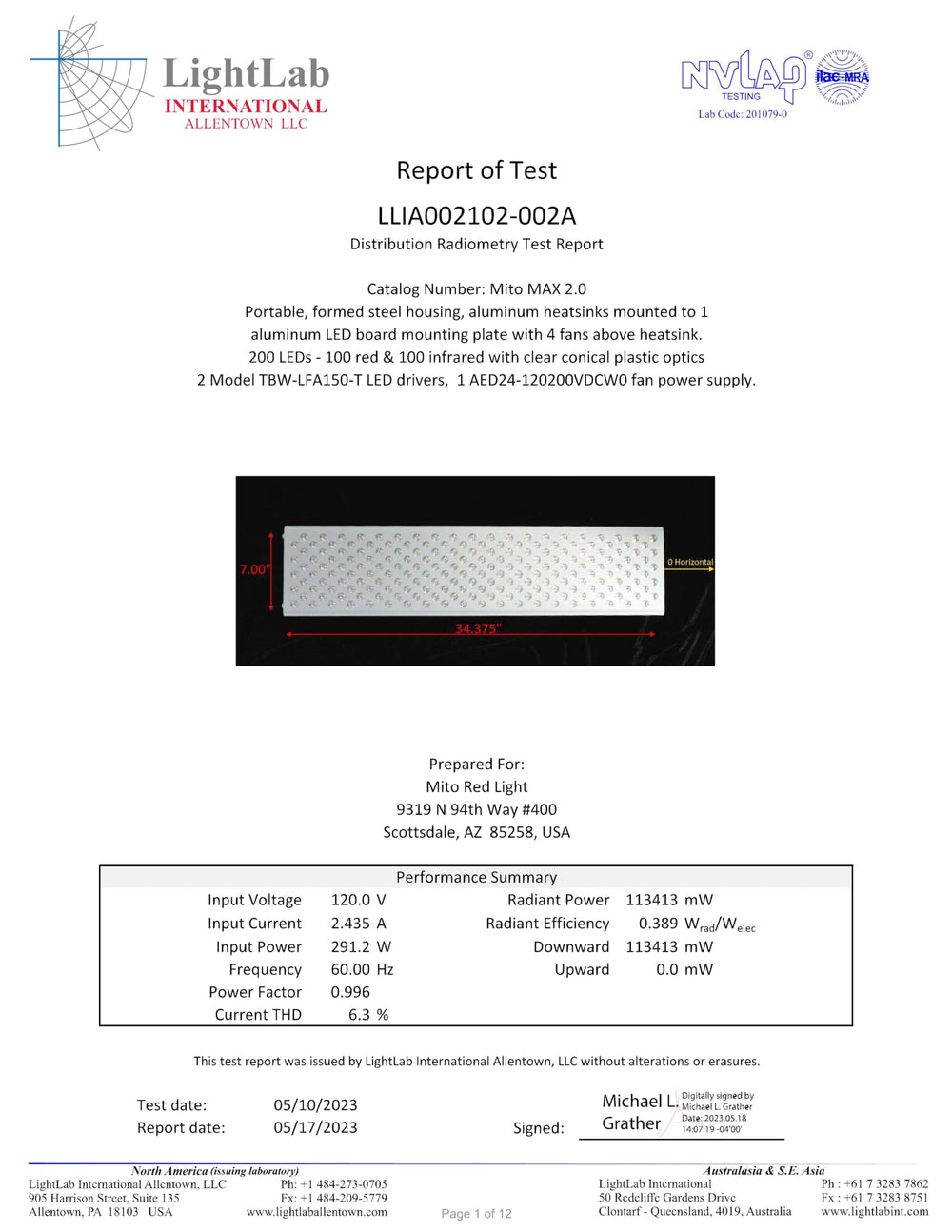 Mito MAX 2.0 panel in a bright room setup demonstrating easy routines