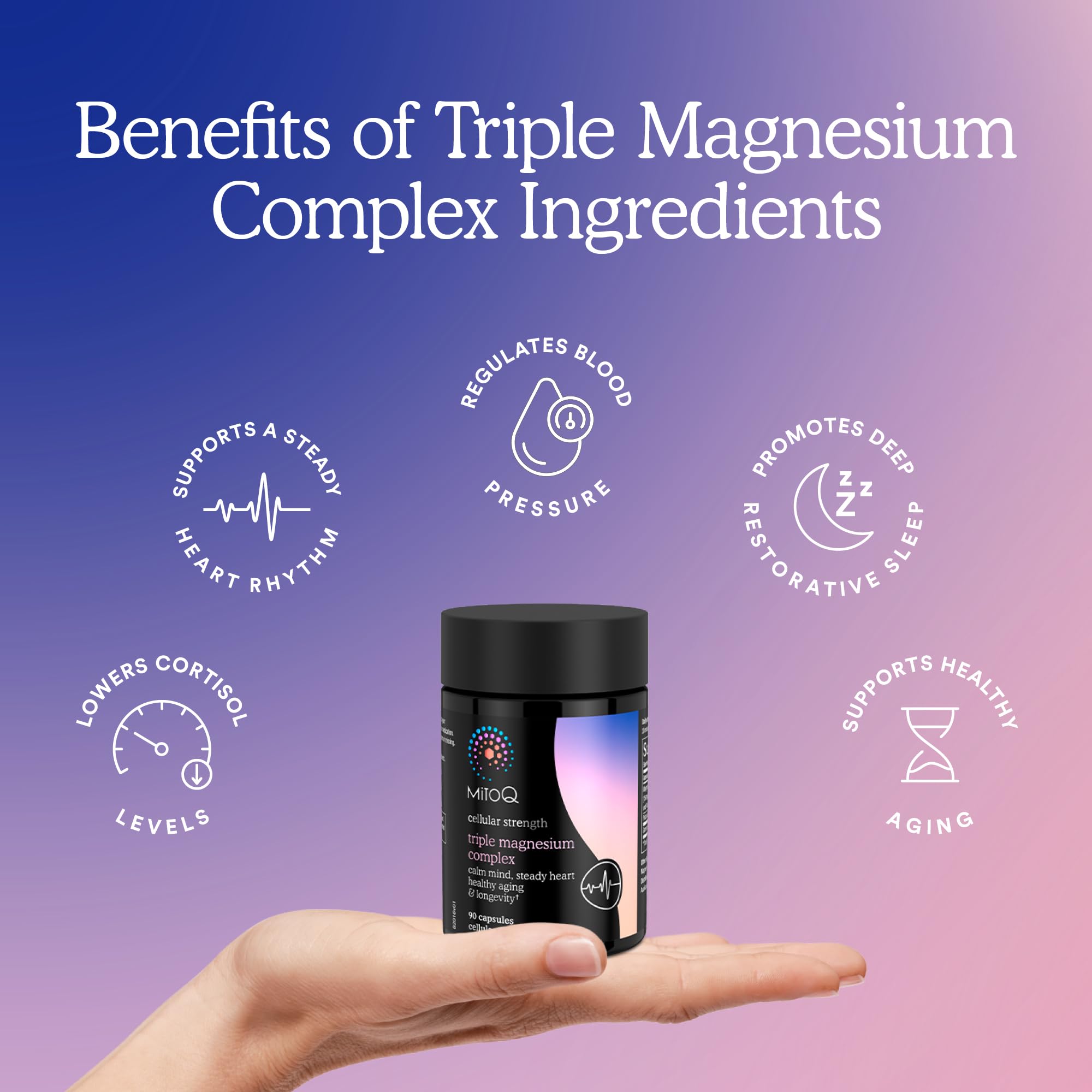 MitoQ Triple Magnesium glass of water suggests simple daily intake