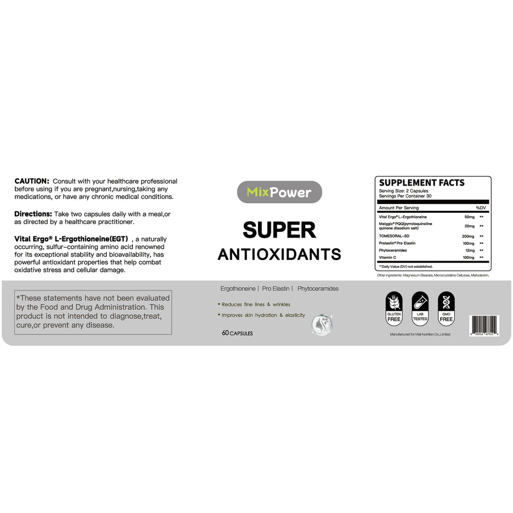 Close-up of MixPower L-Ergothioneine capsules for easy daily intake