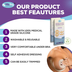 Miztag Breast Scar Tape reusable and washable for multiple uses.