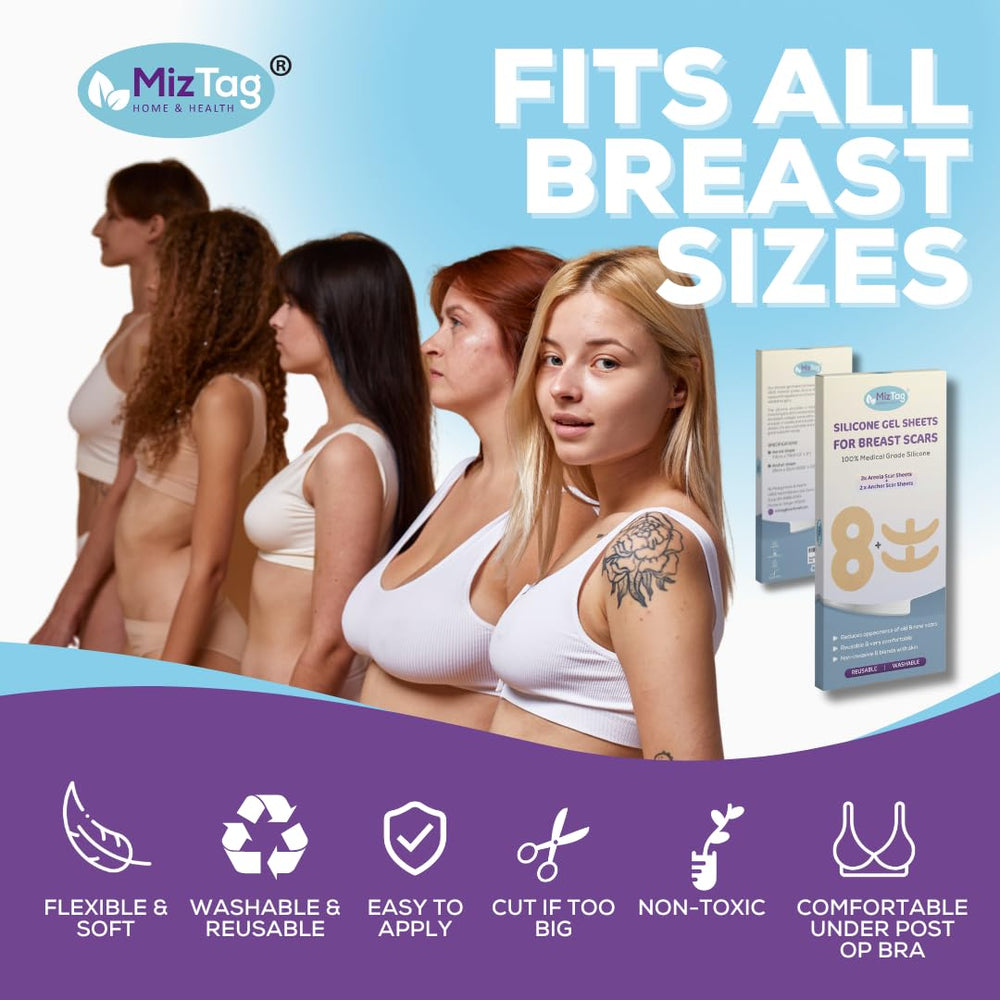Miztag Scar Tape under a bra demonstrating seamless fit.