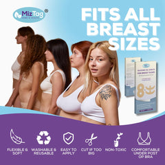 Miztag Scar Tape under a bra demonstrating seamless fit.