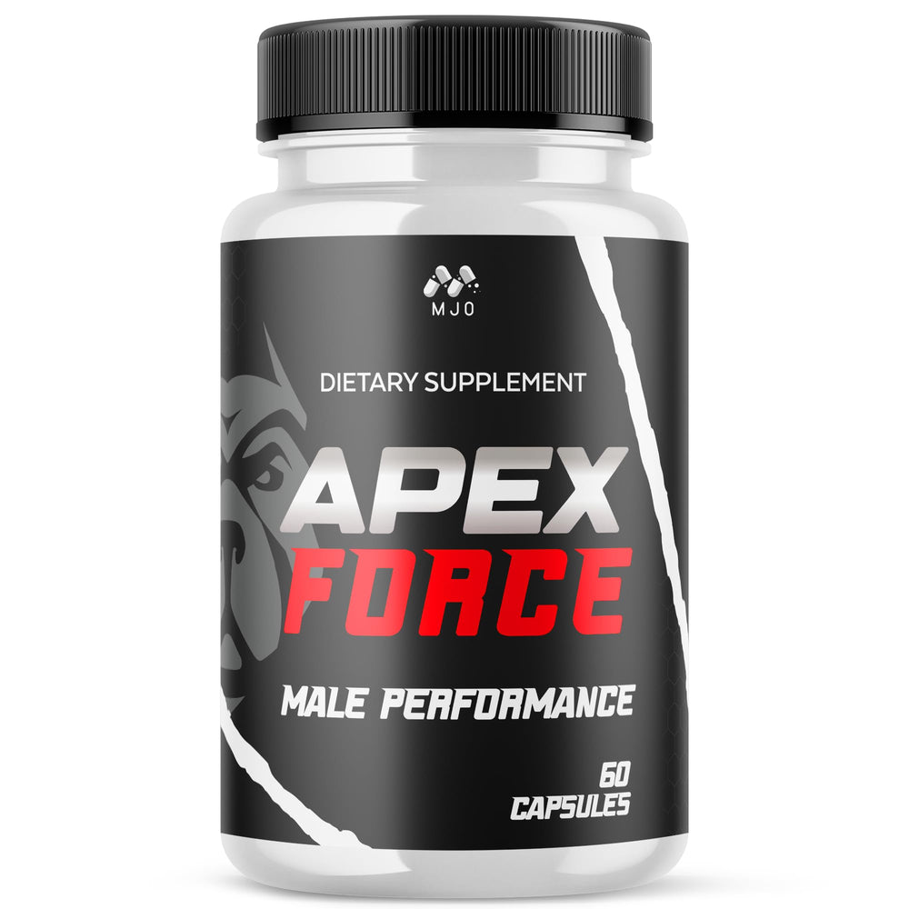 MJO Apex Force Capsules bottle front showing easy daily wellness support