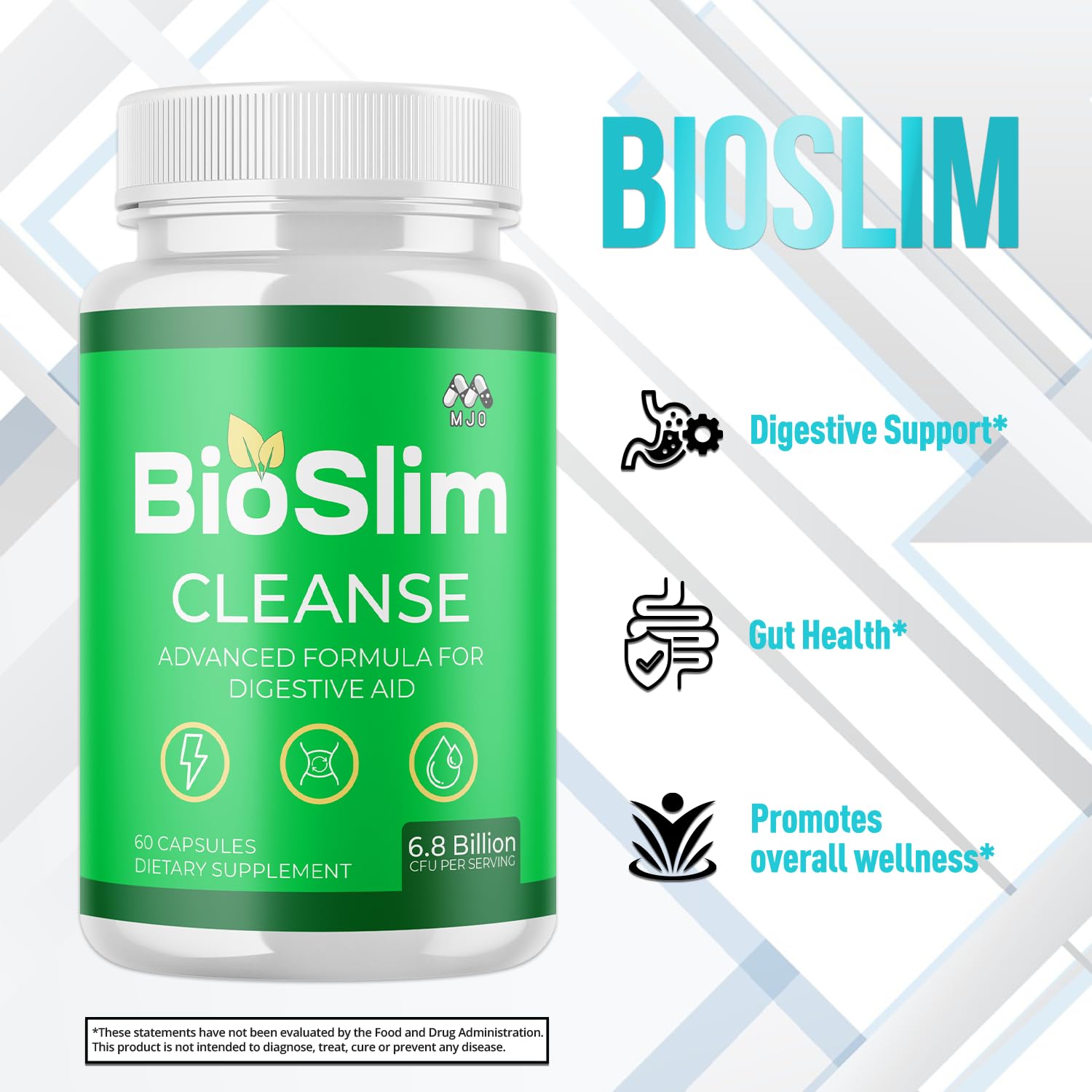 MJO Bioslim Cleanse pour-friendly bottle nozzle for easy dosing.