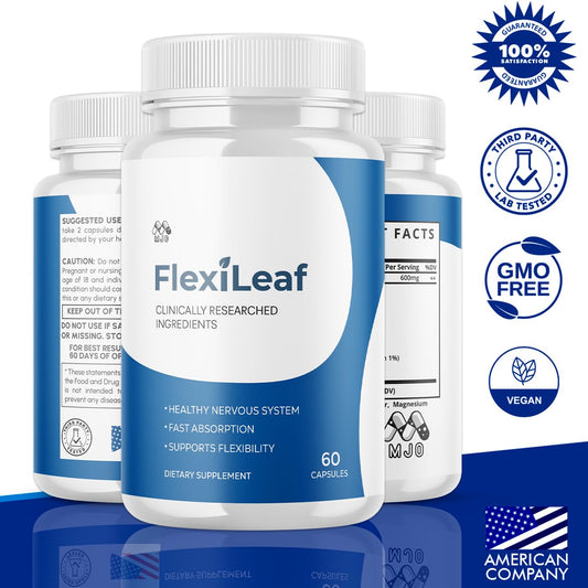 MJO Flexileaf capsules close-up highlighting natural ingredients for daily vitality.