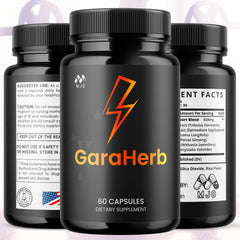 MJO GaraHerb capsules pour image showing easy daily dosing.