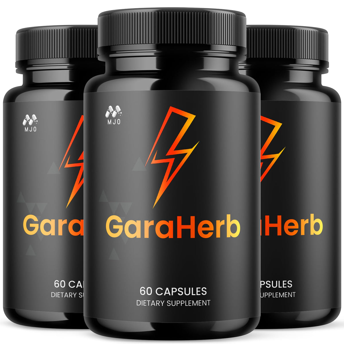 MJO GaraHerb bottle front shows label for daily wellness.