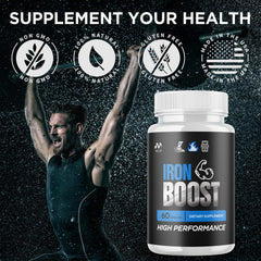 MJO IronBoost capsules daily-use setup with water