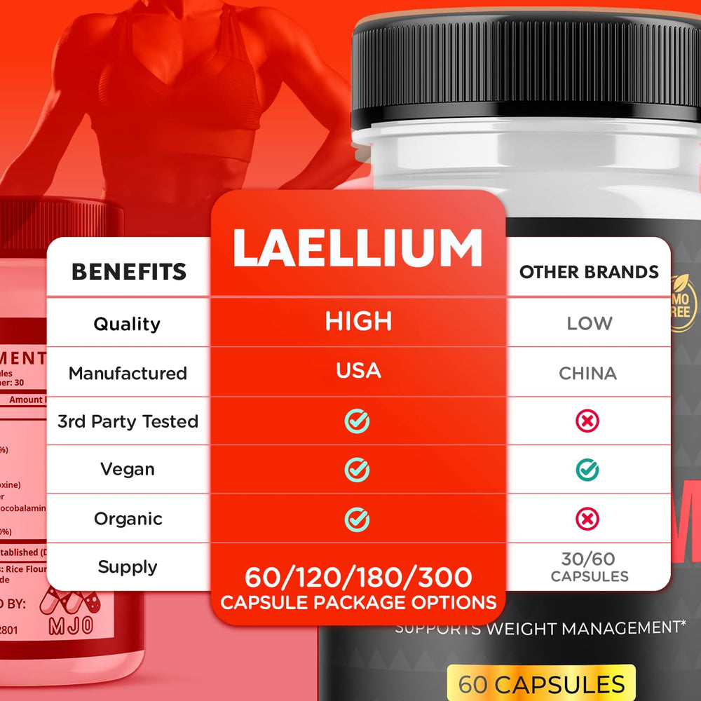 Laellium label close-up showing official branding and ingredients.