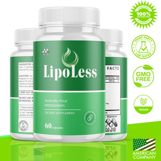 MJO Lipoless bottle front aids quick recognition during routine supplementation